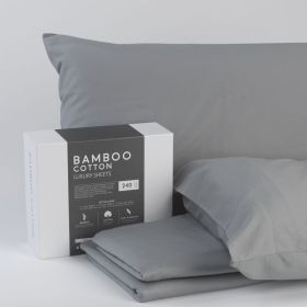 Bamboo Cotton Sheets Soft and Smooth with Viscose from Bamboo Grey Queen