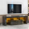 FashionTVstandTVcabinet,EntertainmentCenter,TVstationTV console,media console,with LEDlight belt,light belt remote control,toughenedglassshelf