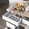 Store Kitchen Cart with Rubber Wood Countertop