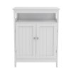 Bathroom standing storage with double shutter doors cabinet-White