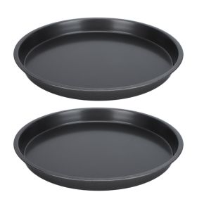 2Pcs Non Stick Pizza Pan Deep Thickened Carbon Steel Baking Pan for Kitchen Bakery10in