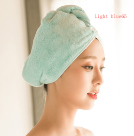 Women's Hair Dryer Cap, Absorbent Dry Hair Towel (Option: Light blue65)