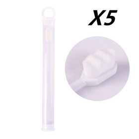 Ultra-fine Toothbrush Super Soft Bristle Deep Cleaning Brush Portable For Oral Care Tools Teeth Care Oral Cleaning Travel (Option: 5pcs Wavy white)