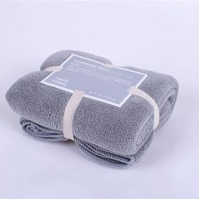 Soft Yoga towel with solid water absorption (Option: Grey-34X80cm)