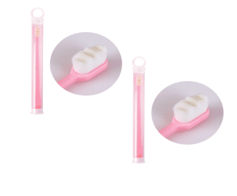 Ultra-fine Toothbrush Super Soft Bristle Deep Cleaning Brush Portable For Oral Care Tools Teeth Care Oral Cleaning Travel (Option: Wavy pink 2pcs)