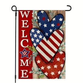 4th Of July Patriotism Linen Double Sided Garden Flag (12''x18''); Home Decor; Anniversary Independence Day Outdoor Decor; Yard Decor; Garden Decorati (Style: American 1 pc)