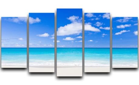 Foul Bay Barbados 5 Split Panel Canvas (Type: Standard Framed Canvas Print (Split-Panel), size: 44" x 24" / 115cm x 65cm (Approx))