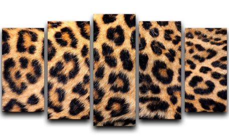 Leopard skin texture 5 Split Panel Canvas (Type: Standard Framed Canvas Print (Split-Panel), size: 44" x 24" / 115cm x 65cm (Approx))