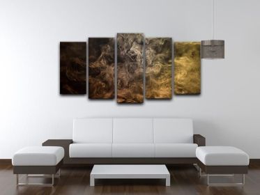 Smoke Art 5 Split Panel Canvas (Type: Standard Framed Canvas Print (Split-Panel), size: 84" x 40" / 214cm x 100cm (Approx))