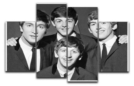 The Beatles in 1963 4 Split Panel Canvas (Type: Standard Framed Canvas Print (Split-Panel), size: 35" x 22" / 89cm x 56cm (Approx))