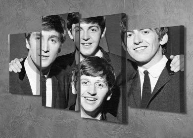 The Beatles in 1963 4 Split Panel Canvas (Type: Standard Framed Canvas Print (Split-Panel), size: 51" x 35" / 130cm x 89cm (Approx))