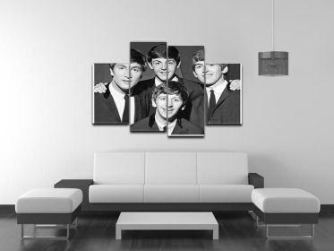 The Beatles in 1963 4 Split Panel Canvas (Type: Standard Framed Canvas Print (Split-Panel), size: 67" x 44" / 170cm x 115cm (Approx))