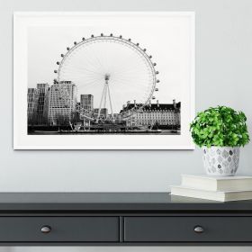 The London Eye Framed Print (Color: Black, size: 48" x 32" / 120cm x 80cm (approx))