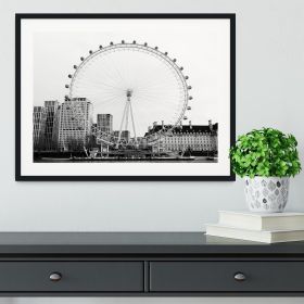 The London Eye Framed Print (Color: Black, size: 12" x 8" / 30cm x 20cm (approx))